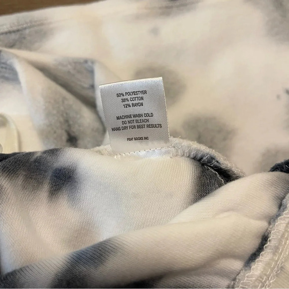 Feat Comfy Blanketblend White Gray Tie dye Tapered Jogger Sweatpants XL - Picture 5 of 7
